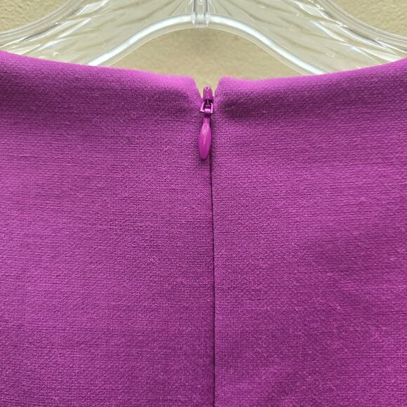Brooks Brothers Wool Blend Short Sleeve Sheath Dress Career Business Purple SZ 2 - Picture 4 of 6